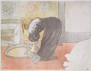 Kvinde ved badekarret, 1896 af Henri de Toulouse Lautrec